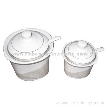Porcelain sugar pot in various designs and shapes are available